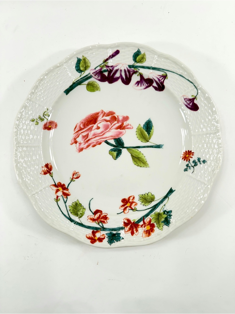 Antique 1920s Herend Windsor Garden Dinner Plate 9.75” Hand Painted Flower Peony